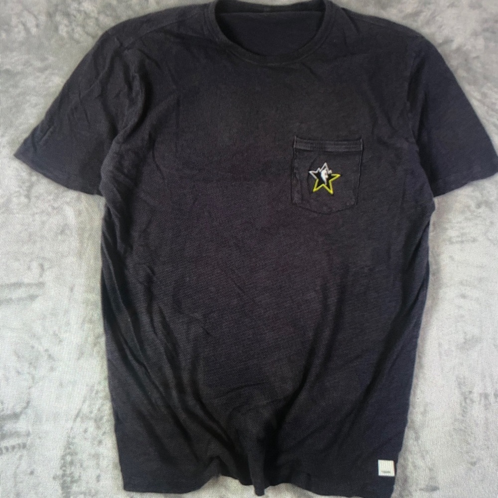 Men's Black T-Shirt with Star Patch